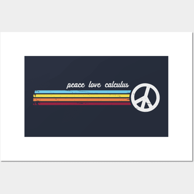 Retro Stripes Peace Love Calculus Wall Art by Jitterfly